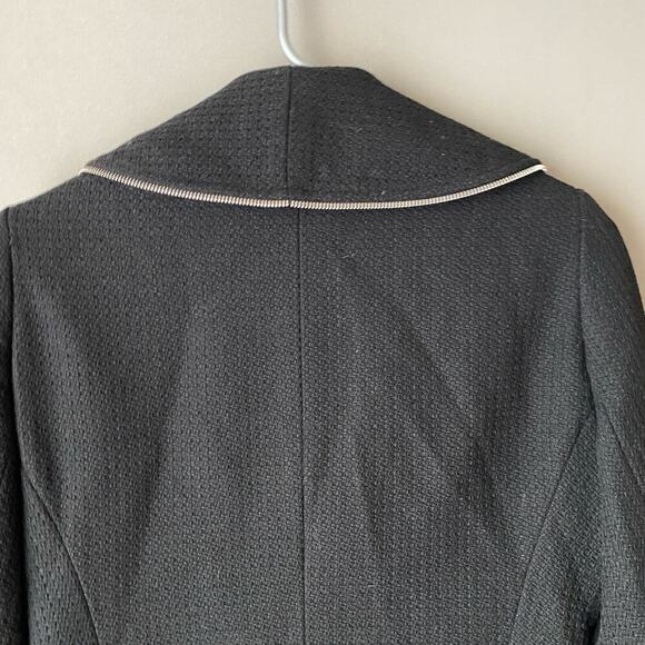 Lafayette 148 sz 8 black wool ruffle mod coat - Picture 3 of 8